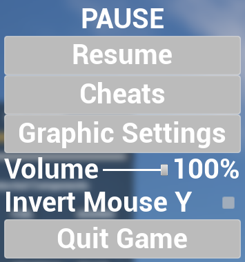 Debug Pause Menu