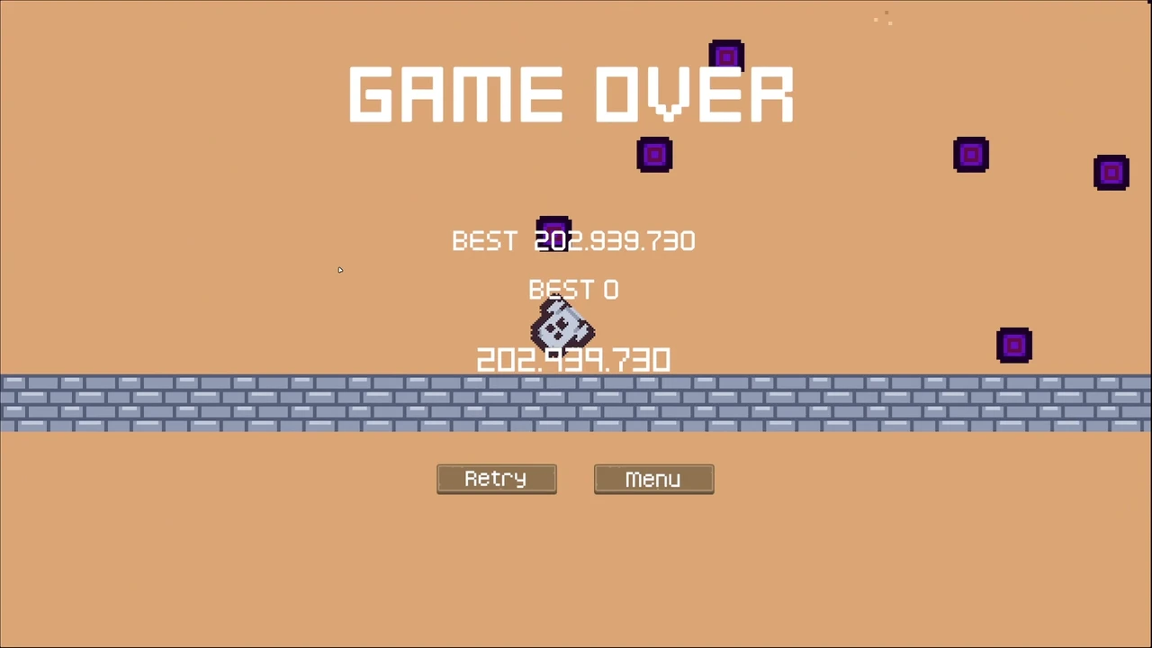 Game over screen
